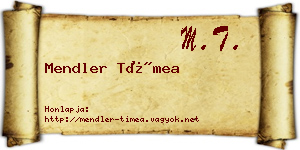 Mendler Tímea névjegykártya